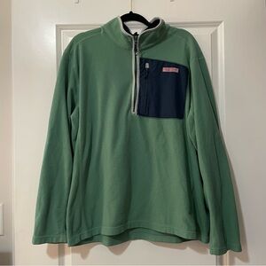 VINEYARD VINES GREEN FLEECE QUARTER ZIP